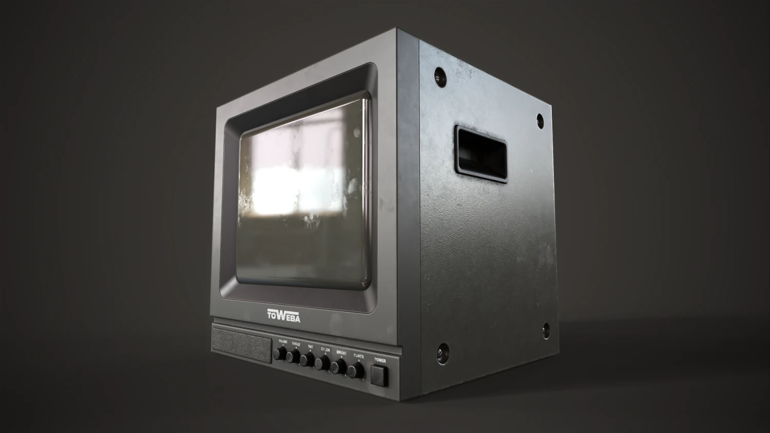 Portable square old TV 3D Model .c4d .max .obj .3ds .fbx .stl .blend 
