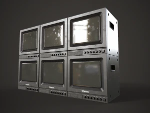 Portable square old TV 3D Model