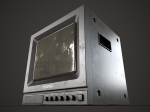 Portable square old TV 3D मॉडल