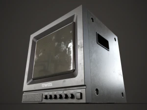 Portable square old TV 3D Model