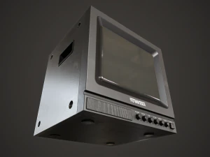 Portable square old TV 3D Model