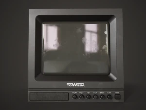 Portable square old TV 3D Model