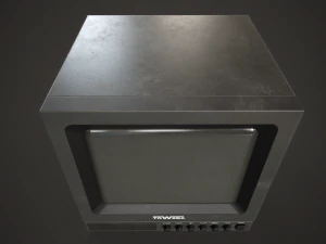 Portable square old TV 3D Model