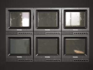 Portable square old TV 3D मॉडल