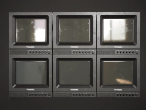 Portable square old TV 3D Model