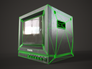 Portable square old TV 3D मॉडल