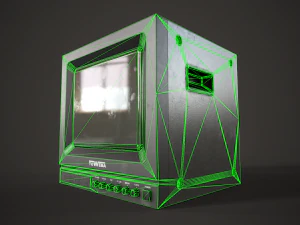 Portable square old TV 3D Model
