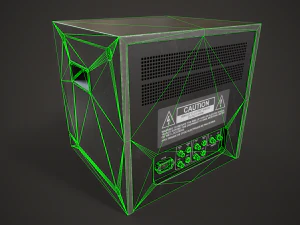 Portable square old TV 3D Model