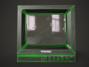 Portable square old TV 3D Model