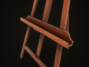 Vintage easel and canvas 3D Model