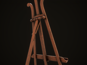 Vintage easel and canvas 3D Model