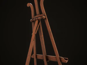 Vintage easel and canvas 3D Model