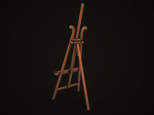 Vintage easel and canvas 3D Model