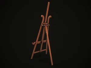 Vintage easel and canvas 3D Model