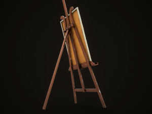 Vintage easel and canvas 3D Model