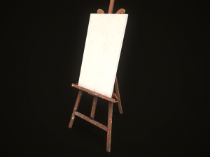 Vintage easel and canvas 3D Model