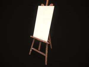 Vintage easel and canvas 3D Model