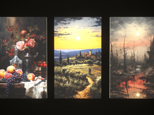 Vintage easel and canvas 3D Model