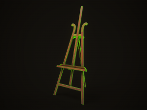 Vintage easel and canvas 3D Model