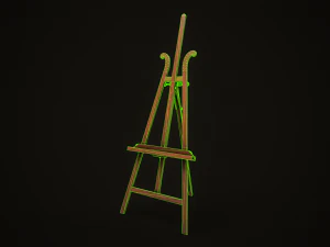 Vintage easel and canvas 3D Model