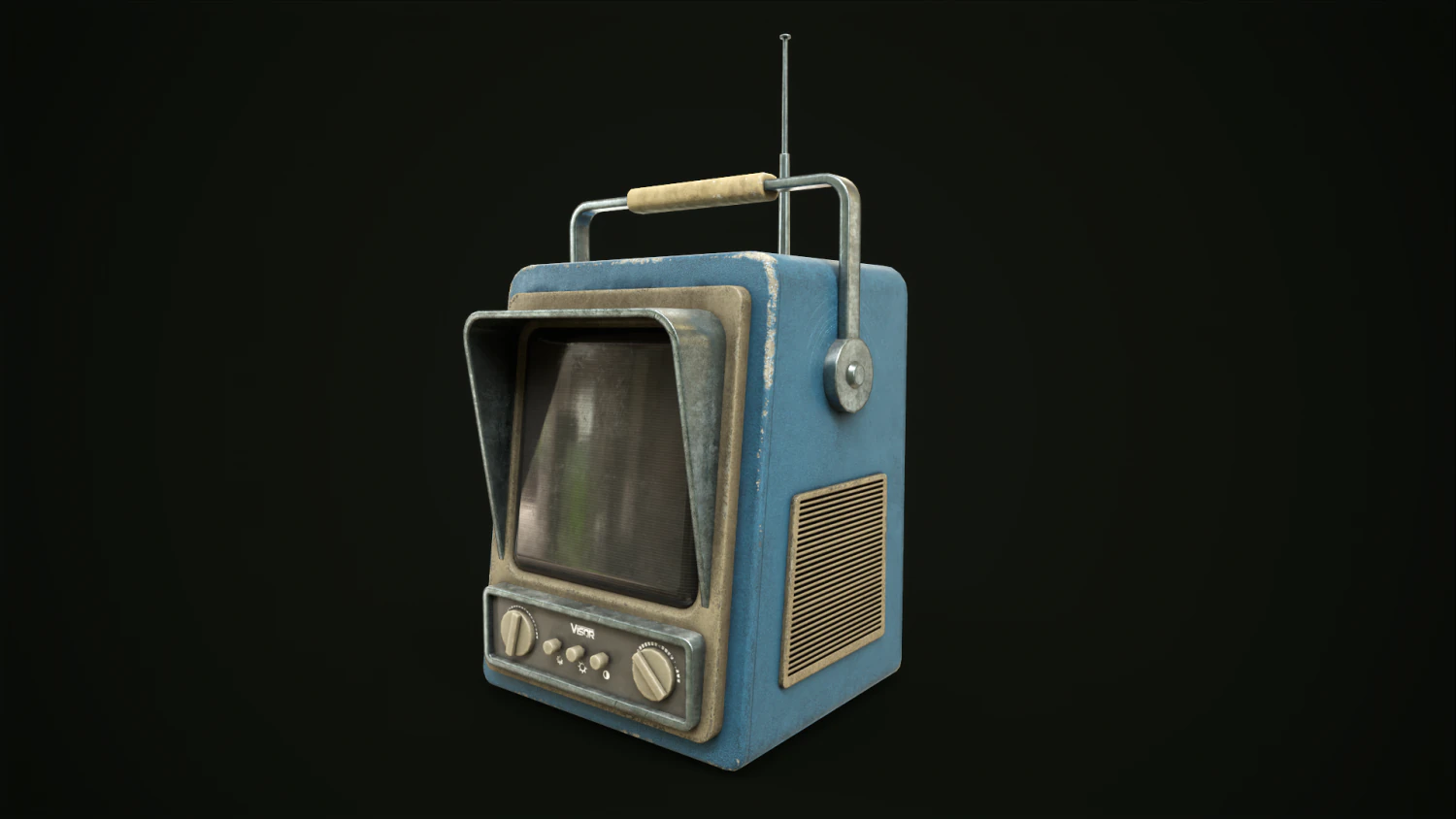 Retrofuturistic TV 3D Model .c4d .max .obj .3ds .fbx .stl .blend
