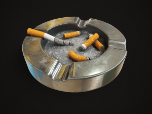 Metal ashtray Modello 3D