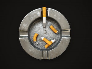 Metal ashtray Modello 3D