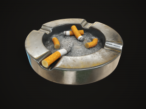 Metal ashtray Modello 3D