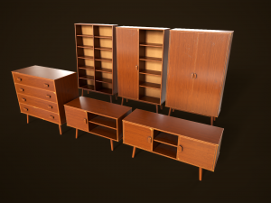 Retro furniture set 3Dモデル