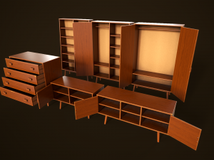 Retro furniture set 3D Model
