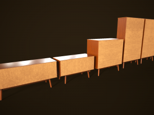 Retro furniture set 3D Model