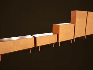 Retro furniture set 3D Model