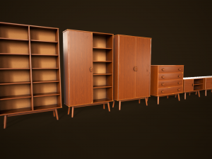Retro furniture set 3D Model