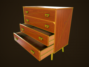 Retro furniture set 3D Model