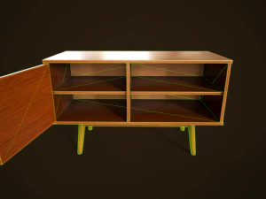 Retro furniture set 3D Model