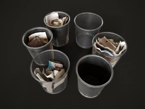 Cestini per rifiuti anni '70 Modello 3D