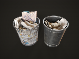 Trash bins 70s Model 3D