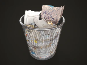 Trash bins 70s 3D Model