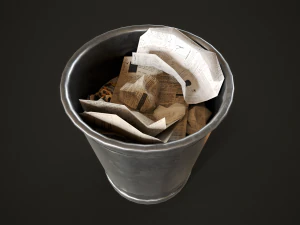 Trash bins 70s 3D Model