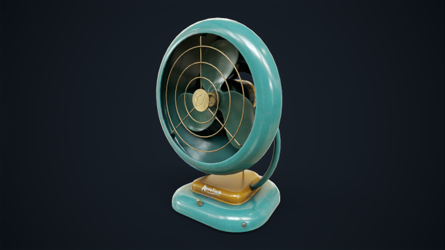 Vintage Fan Modello 3D .c4d .max .obj .3ds .fbx .stl .blend 