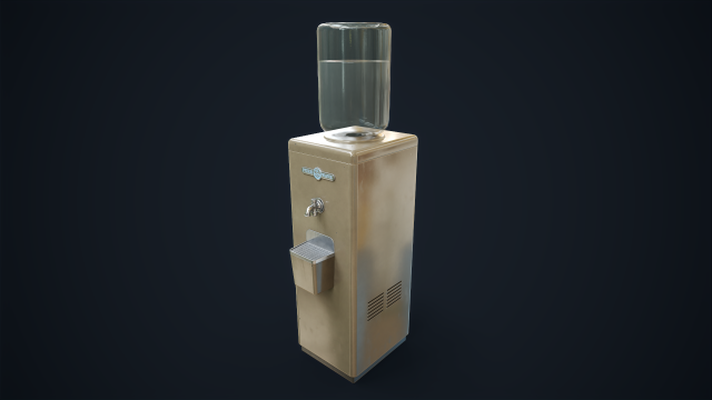 Old water cooler 3D Model .c4d .max .obj .3ds .fbx .stl .blend 