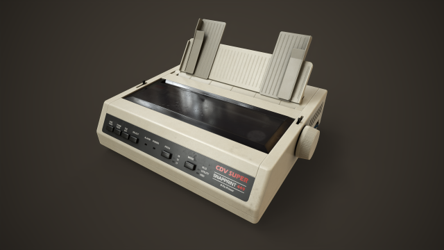 Old printer 3Dモデル .c4d .max .obj .3ds .fbx .stl .blend 