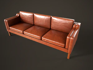 Leather sofas and armchair 3D Model