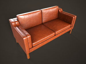 Leather sofas and armchair Model 3D