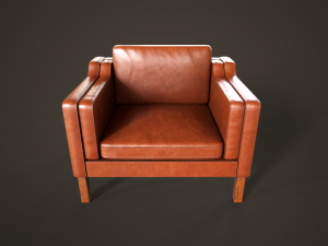 Leather sofas and armchair Model 3D