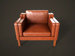 Leather sofas and armchair 3D Model