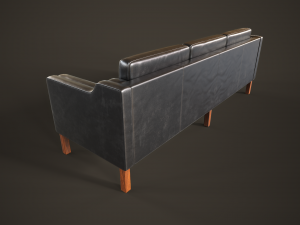Leather sofas and armchair Model 3D