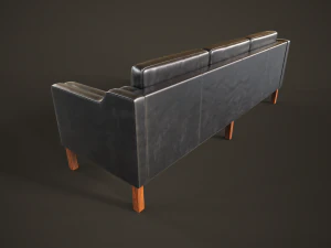 Leather sofas and armchair 3D Model