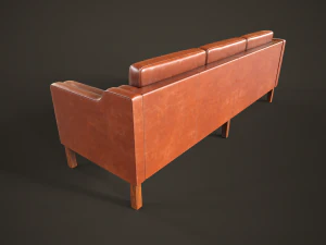 Leather sofas and armchair 3D Model