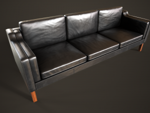 Leather sofas and armchair Model 3D